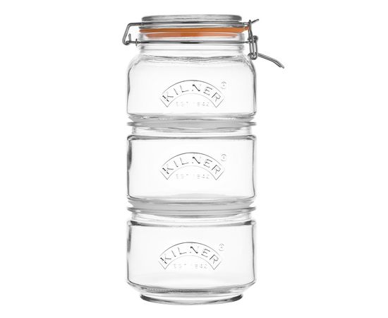 Набор банок из 3 банок Clip Top 17.5 x 17.5 x 32 см, Kilner, фото 