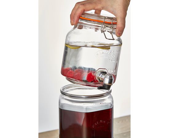 Набор из 2 диспенсеров на подставке 2,1 л и 3,1 л в подарочной упаковке, Kilner, фото , изображение 4