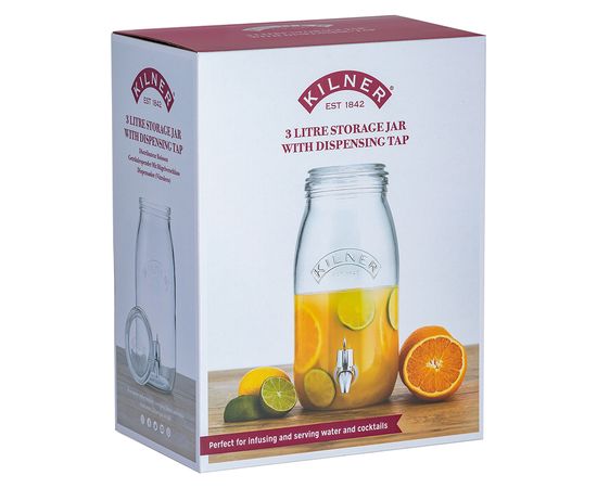 Диспенсер для напитков 3 л в подарочной упаковке, Kilner, фото , изображение 2