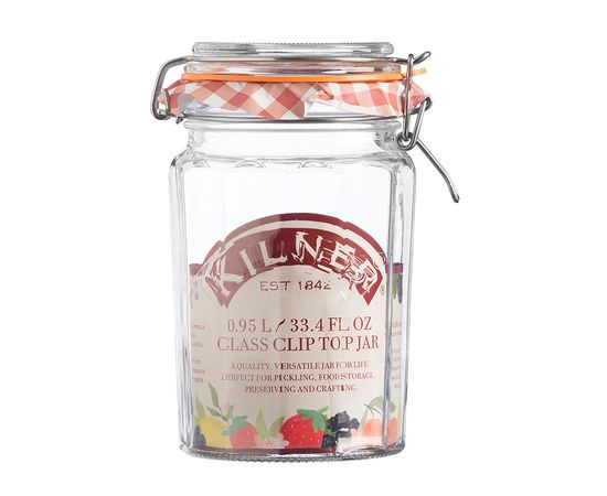 Банка гранёная Clip Top 950 мл, Kilner, фото , изображение 4