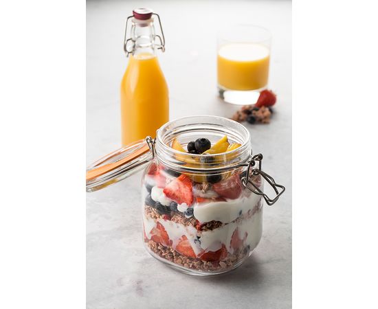 Банка Clip Top квадратная 1 л, Kilner, фото , изображение 2