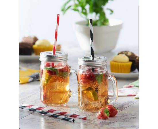 Набор из 6 крышек с прорезями для банок с ручками, Kilner, фото , изображение 2