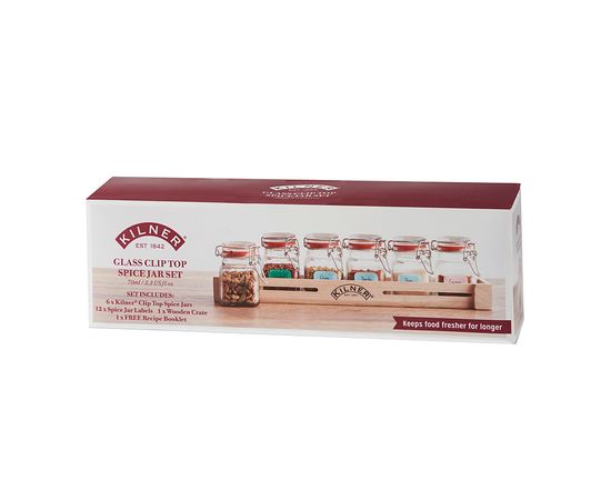 Набор из 6 баночек для специй на подставке 70 мл, Kilner, фото , изображение 2