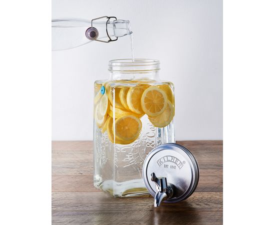 Лимонадник (диспенсер для холодных напитков) 3 л в подарочной упаковке, Kilner, фото , изображение 5