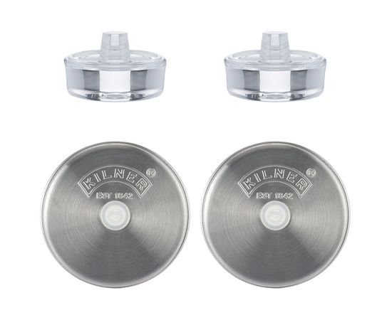 Набор из 2 плоских крышек и 2 гирь для консервирования, Kilner, фото 