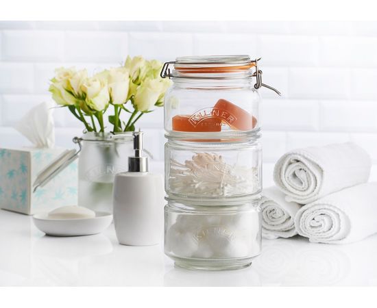 Набор банок из 3 банок Clip Top 17.5 x 17.5 x 32 см, Kilner, фото , изображение 4