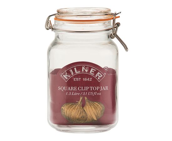 Банка Clip Top квадратная 1,5 л, Kilner, фото , изображение 8