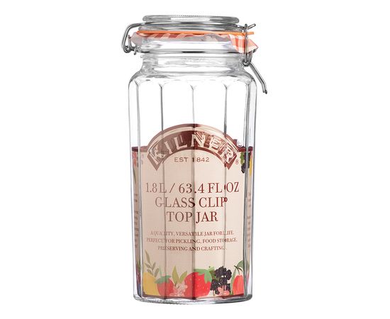 Банка гранёная Clip Top 1,8 л, Kilner, фото , изображение 4