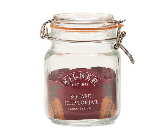 Банка Clip Top квадратная 1 л, Kilner, фото , изображение 3