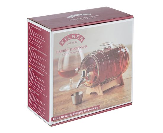 Диспенсер для напитков Barrel на подставке 1 л в подарочной упаковке, Kilner, фото , изображение 7