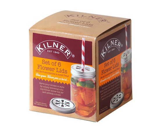 Набор из 6 крышек с прорезями для банок с ручками, Kilner, фото , изображение 3